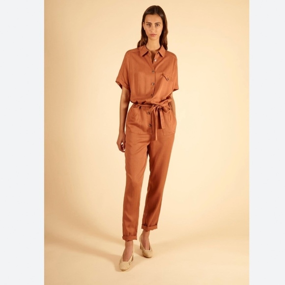 FRNCH Macy utility jumpsuit in Brick xs - Picture 1 of 12